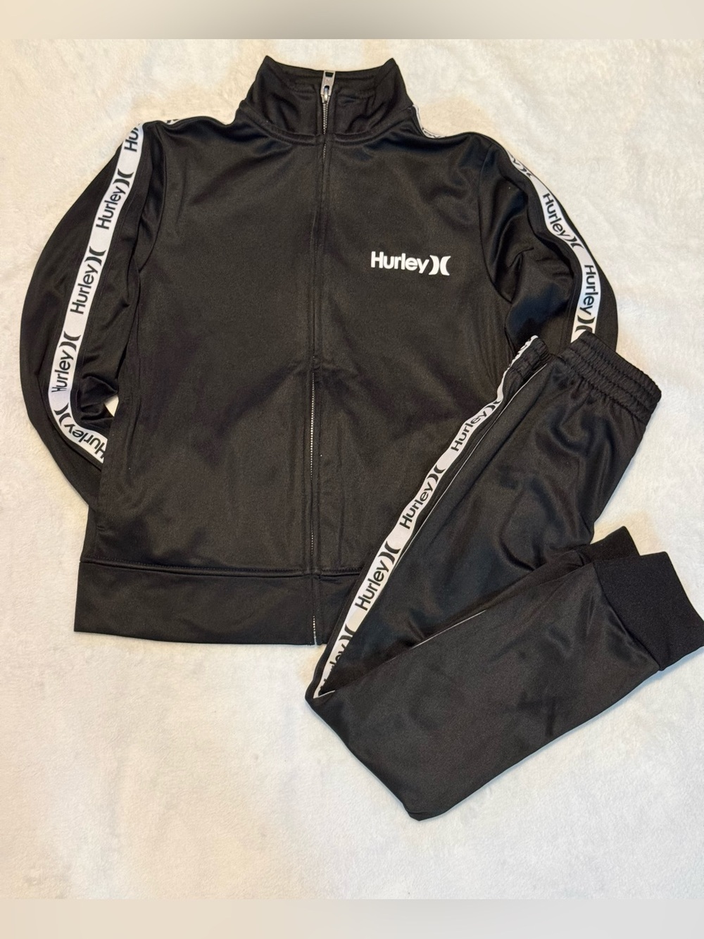 Hurley Kids Black & White Track Jacket and Joggers